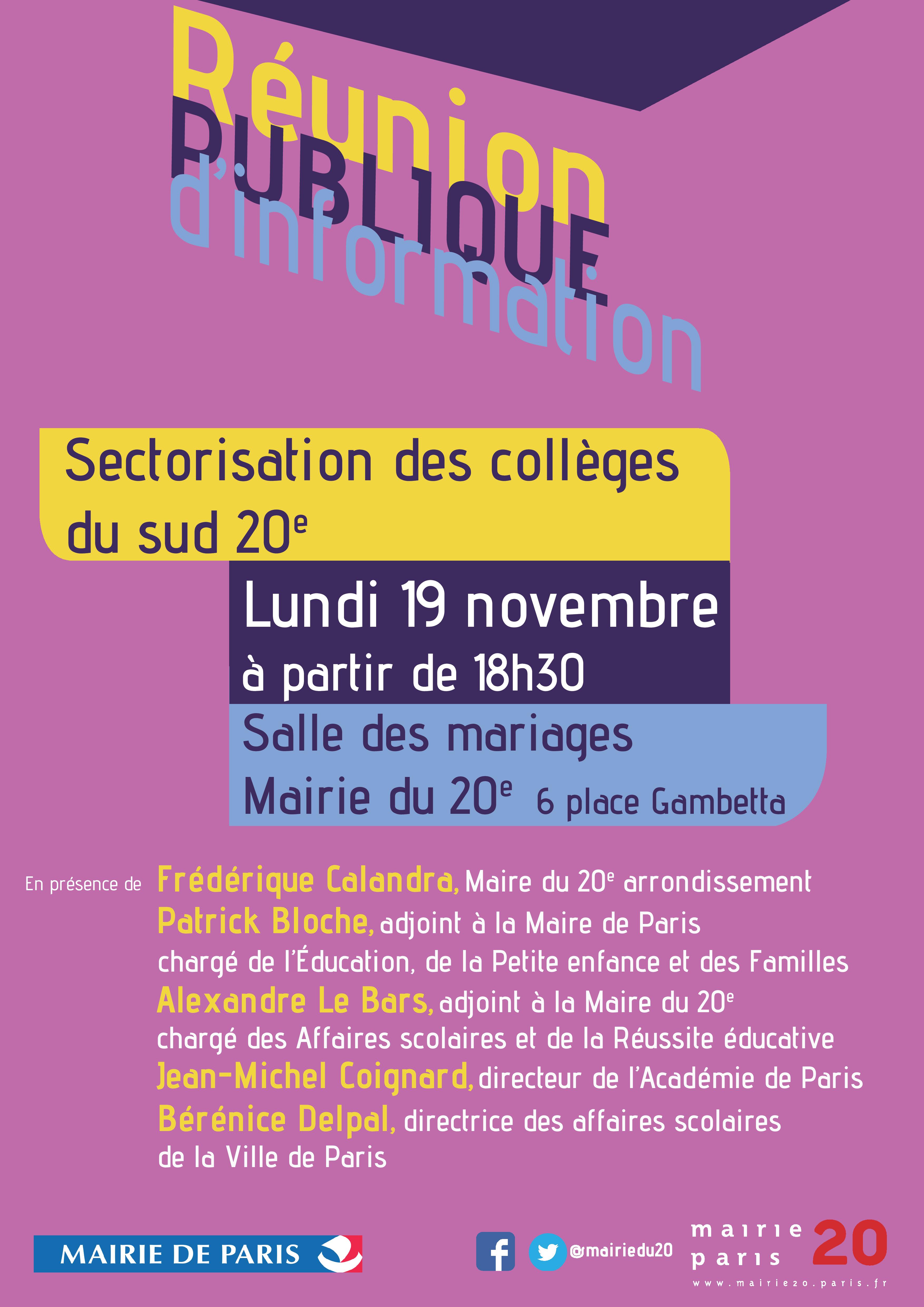 RPI Sectorisation des collèges dans le sud 20e 181119
