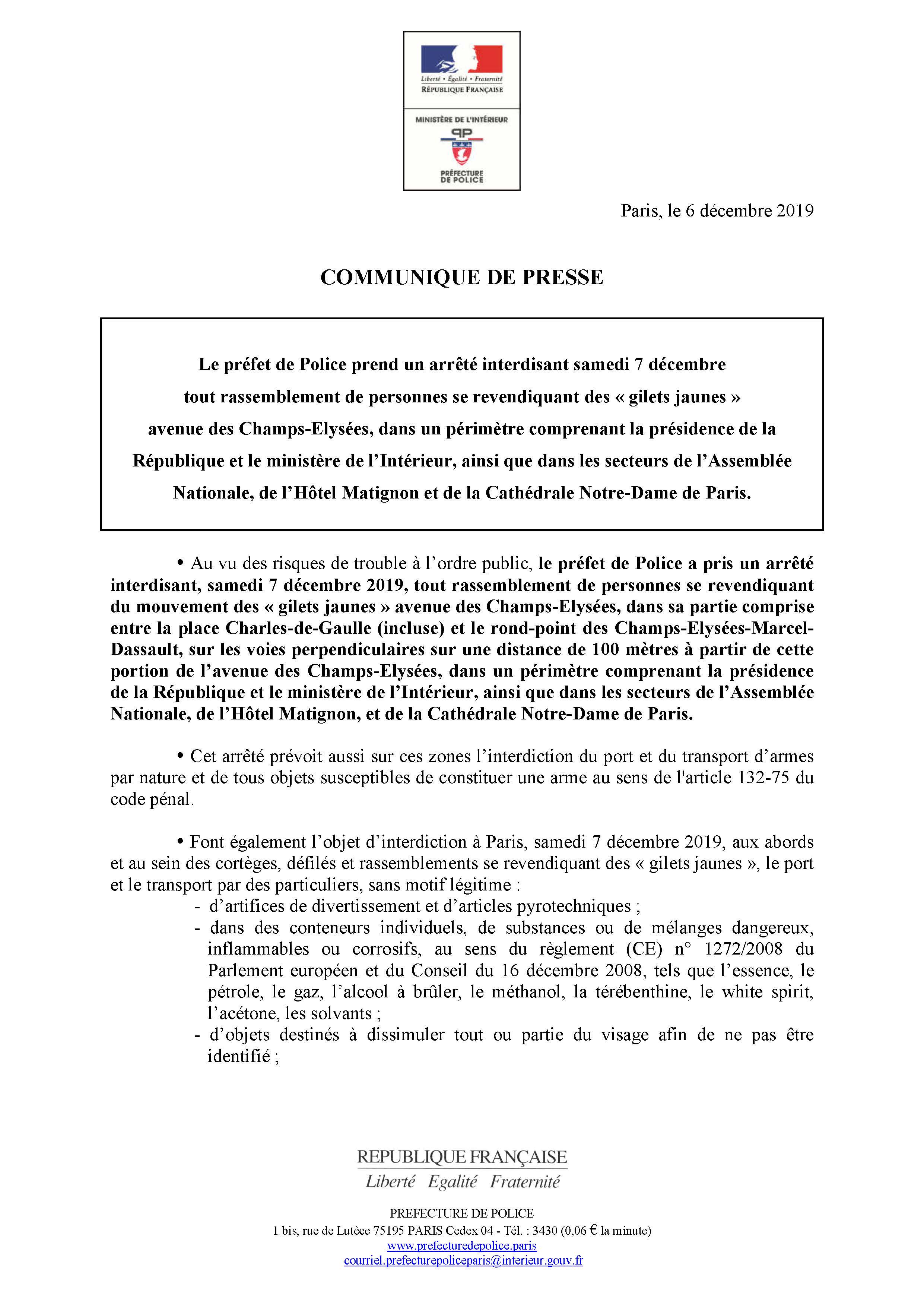 Manifestations Samedi 7 Décembre 2019 Mairie Du 7e