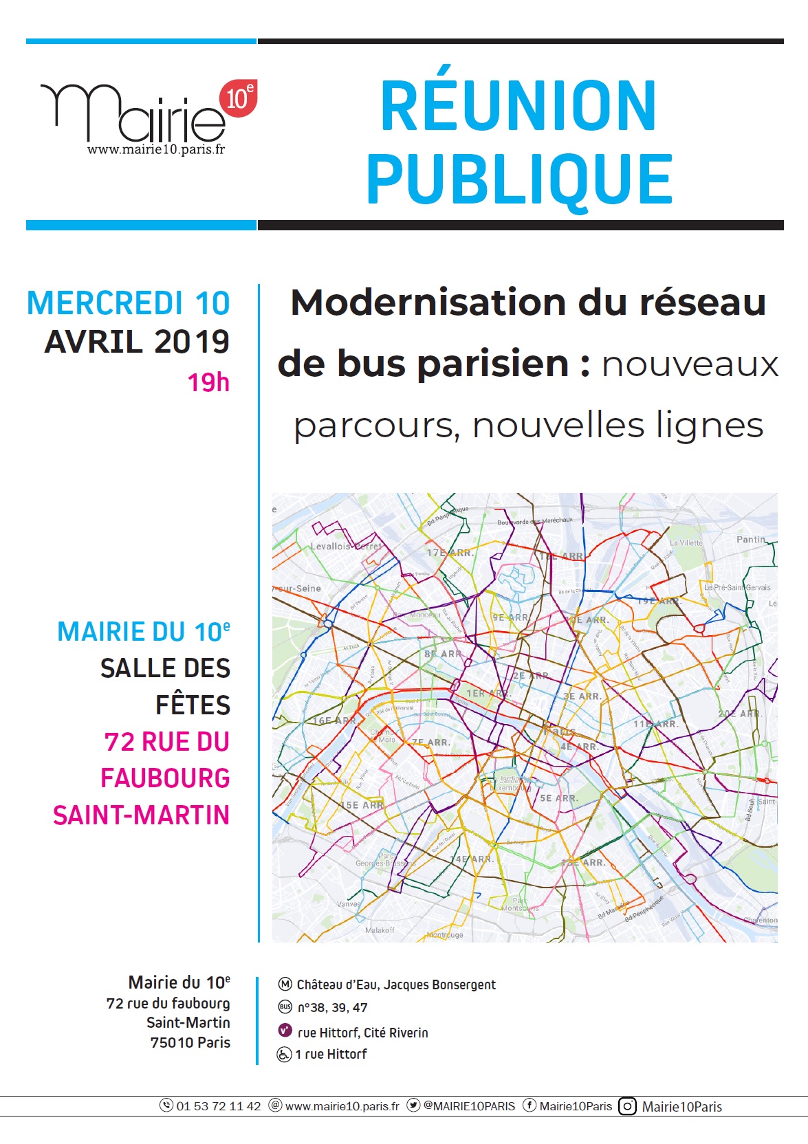 Réunion publique plan bus - affiche