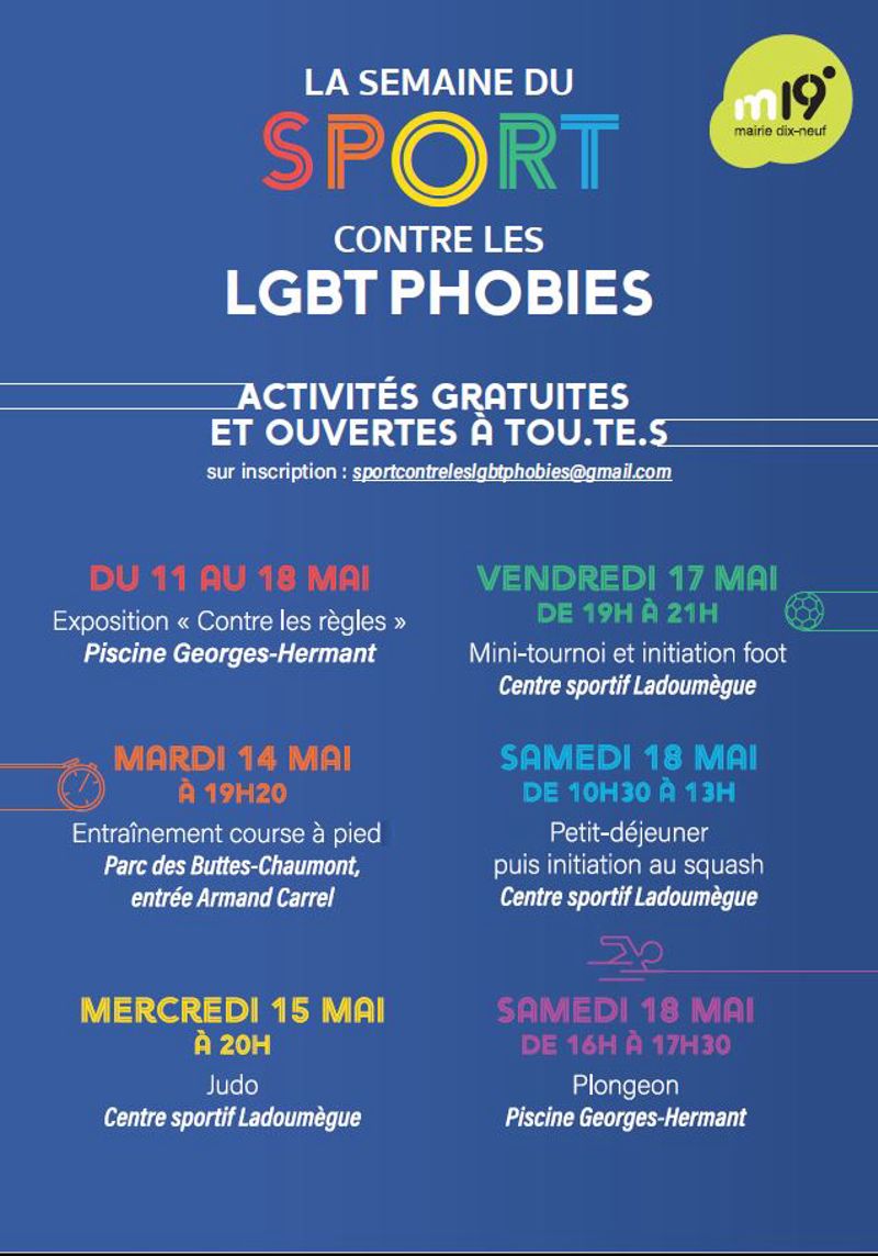 Semaine Du Sport Contre Les Lgbtphobies Mairie Du 19e