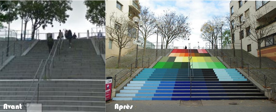 Anamoprhose d'Alberonero Bercy (Mairie du 12e) Vues avant après de l'oeuvre