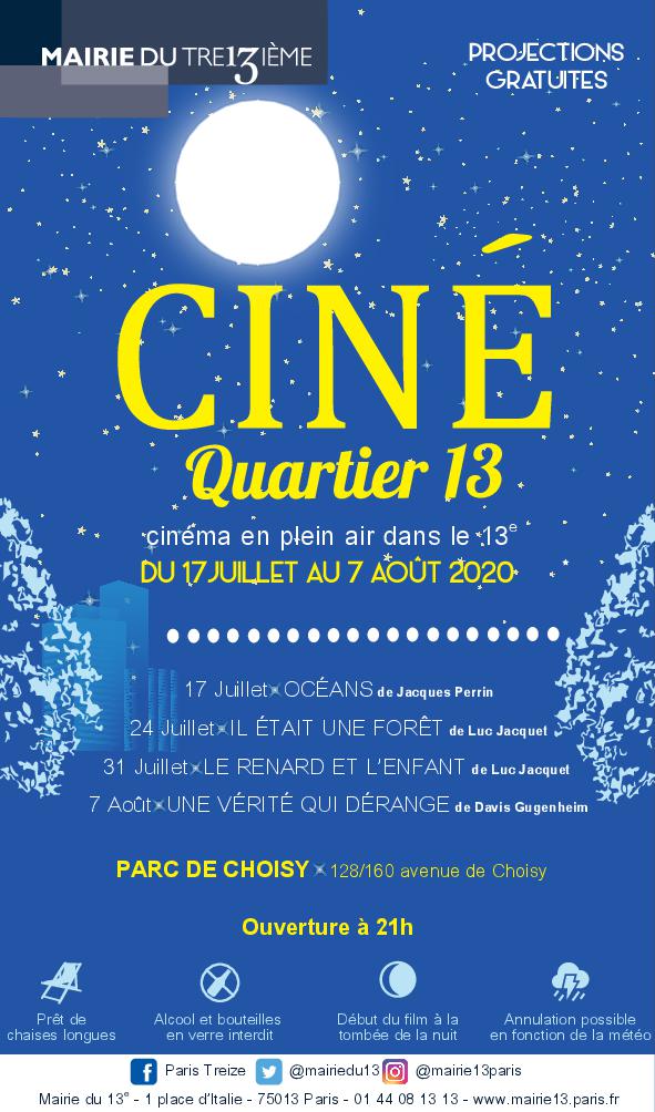 Affiche CINÉ Quartier 13 - 2020
