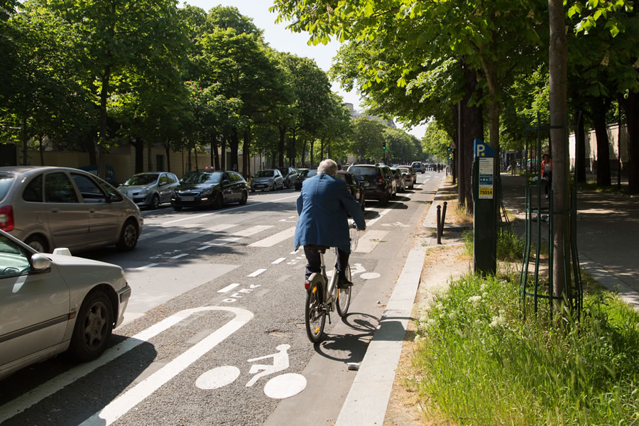 Piste cyclable du boulevard Arago (Christophe Belin/Mairie de Paris) Piste cyclable du boulevard Arago