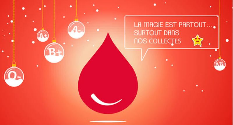 Affiche "Le don de sang, un cadeau précieux et utile!" (EFS)