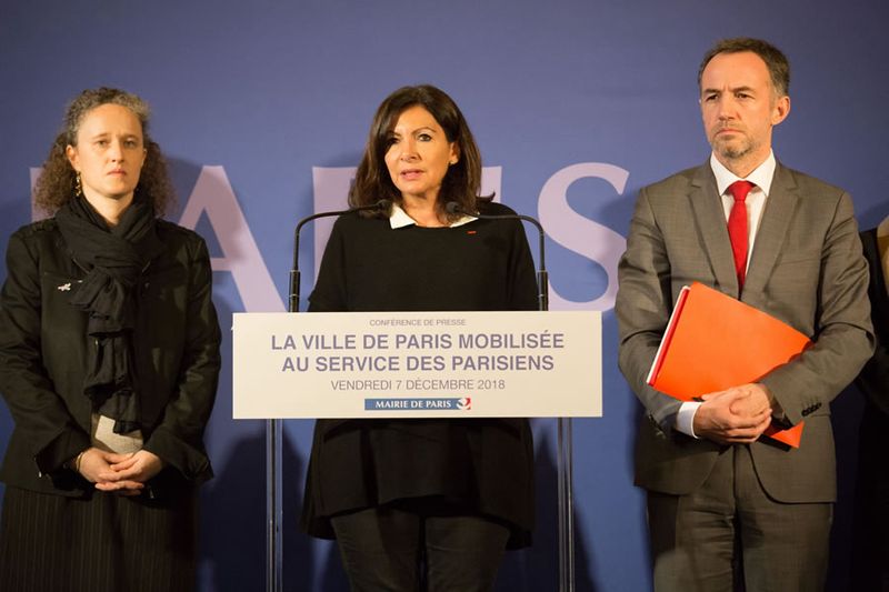 Gilets Jaunes : Discours d’Anne Hidalgo à la veille de la journée de manifestations (Joséphine Brueder/Ville de Paris)