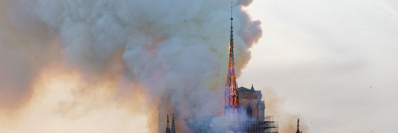Flèche de Notre Dame en feu (Henri Garat / Ville de Paris)