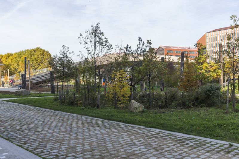 Photo N° 10 : La Forêt linéaire et passerelle (19e). (Marc Verhille / Ville de Paris)