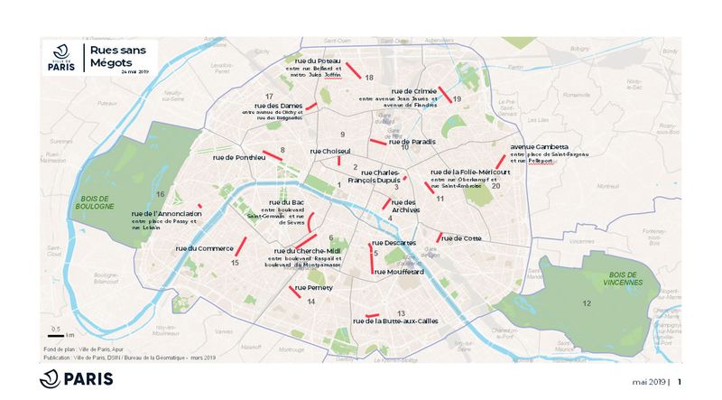 Carte des rues sans mégots (Ville de Paris)