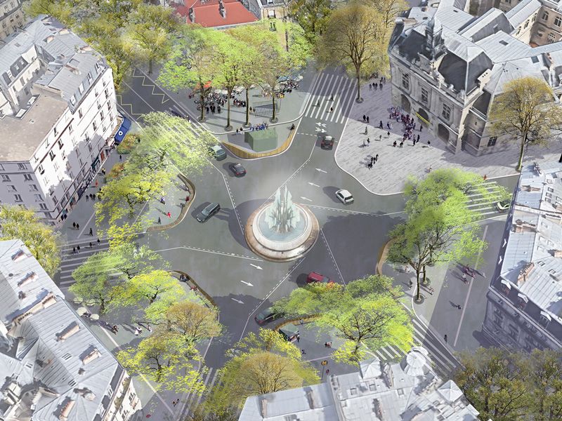 La Place Gambetta après (Ville de Paris)