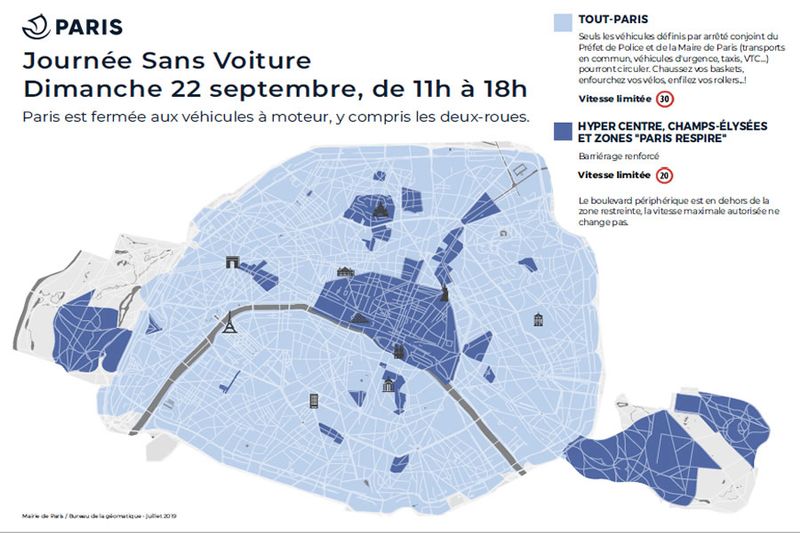 Carte Journée Sans Voiture 2019 (Ville de Paris)